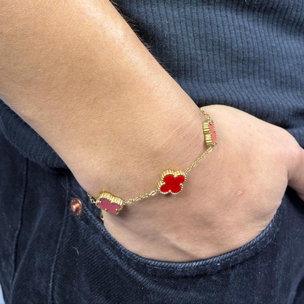 Pulsera Van Cleef Gold Rojo