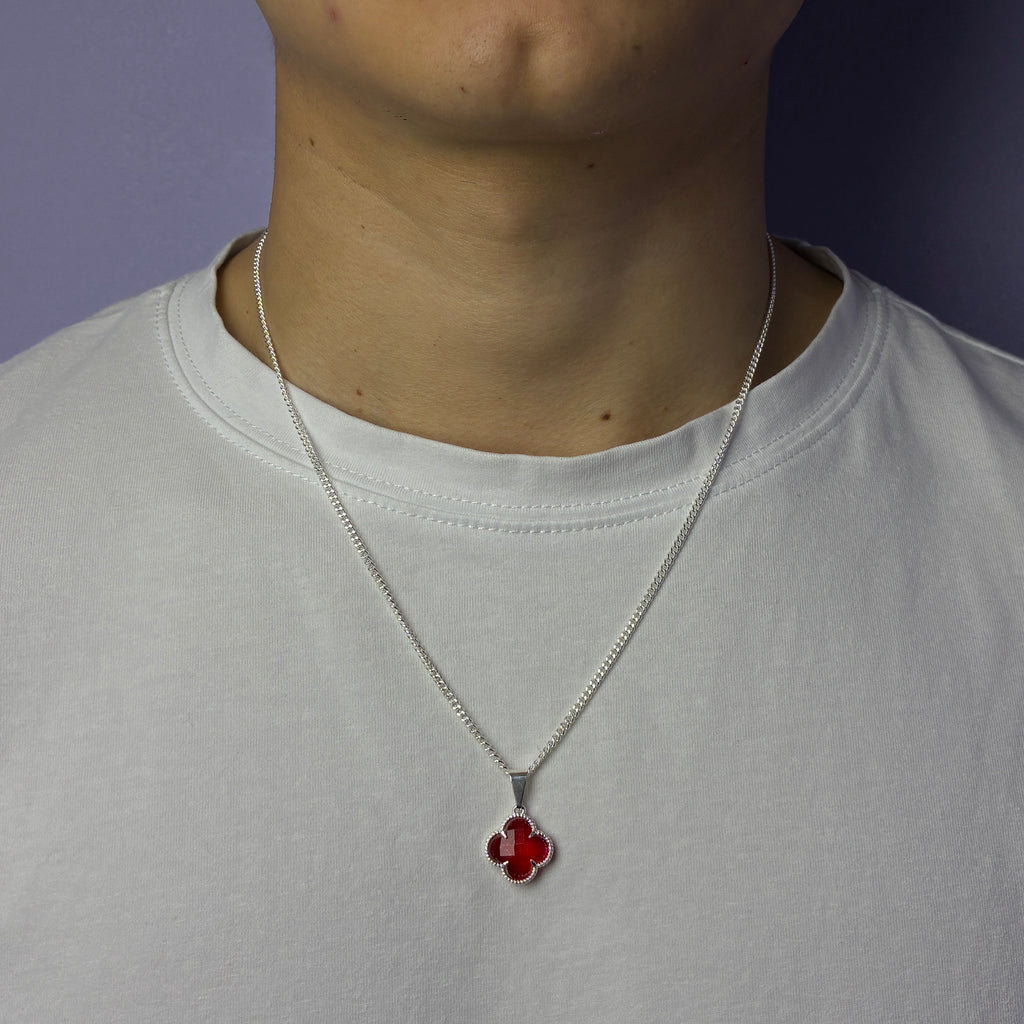 Lucky Clover Pendant - Rojo