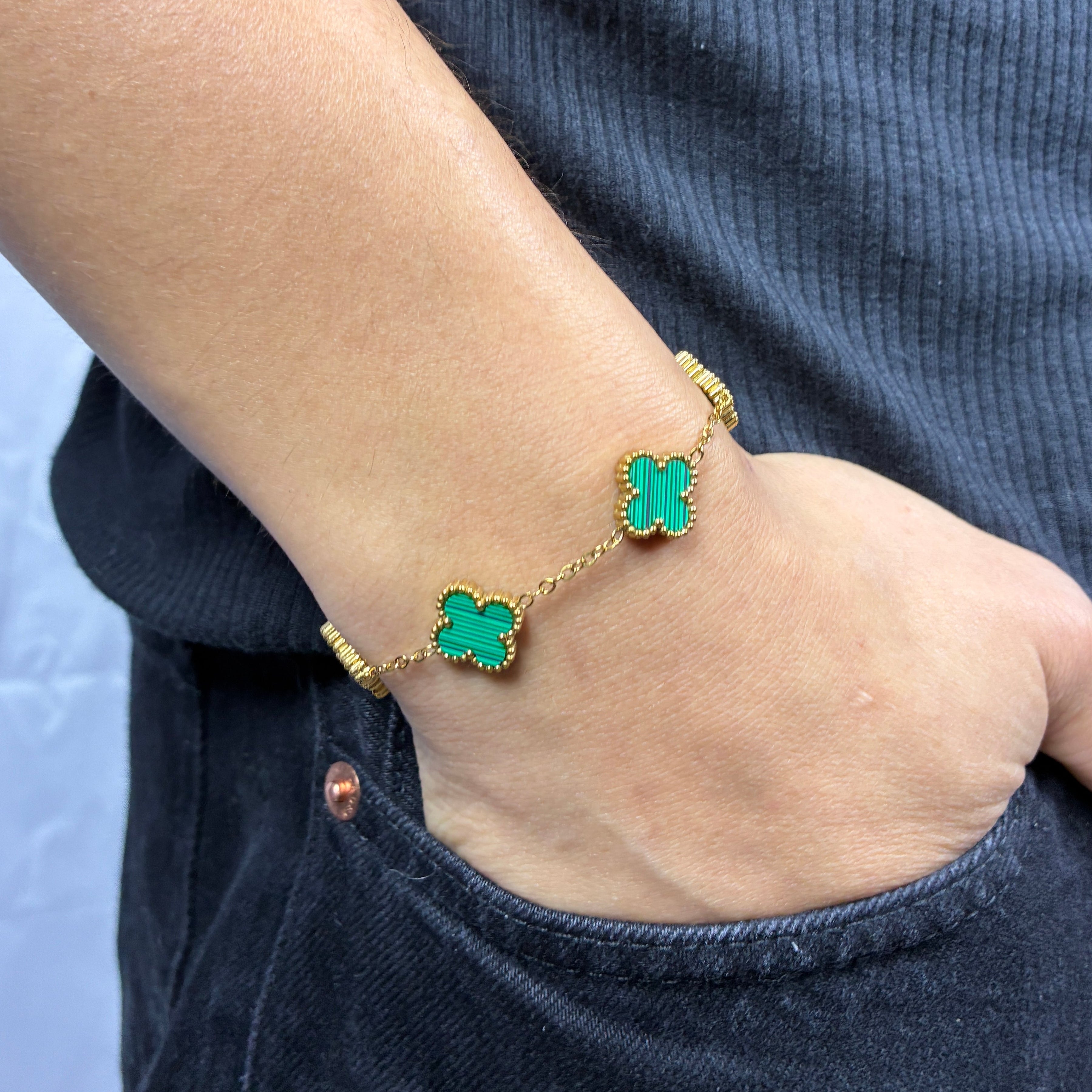 Pulsera Van Cleef Gold Verde