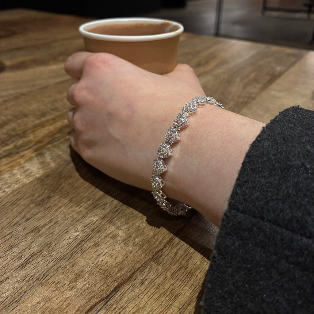 Pulsera Tennis Luxe Corazones