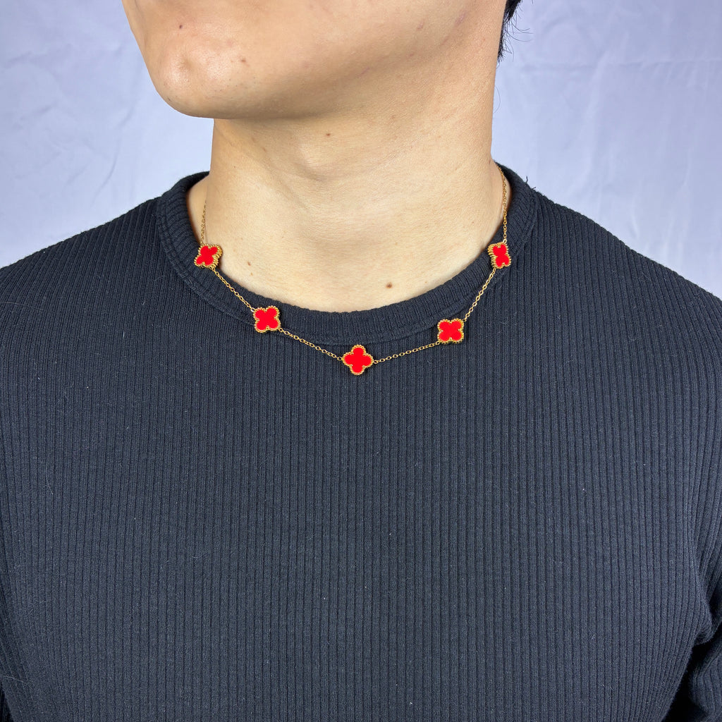 Collar Van Cleef Gold Rojo