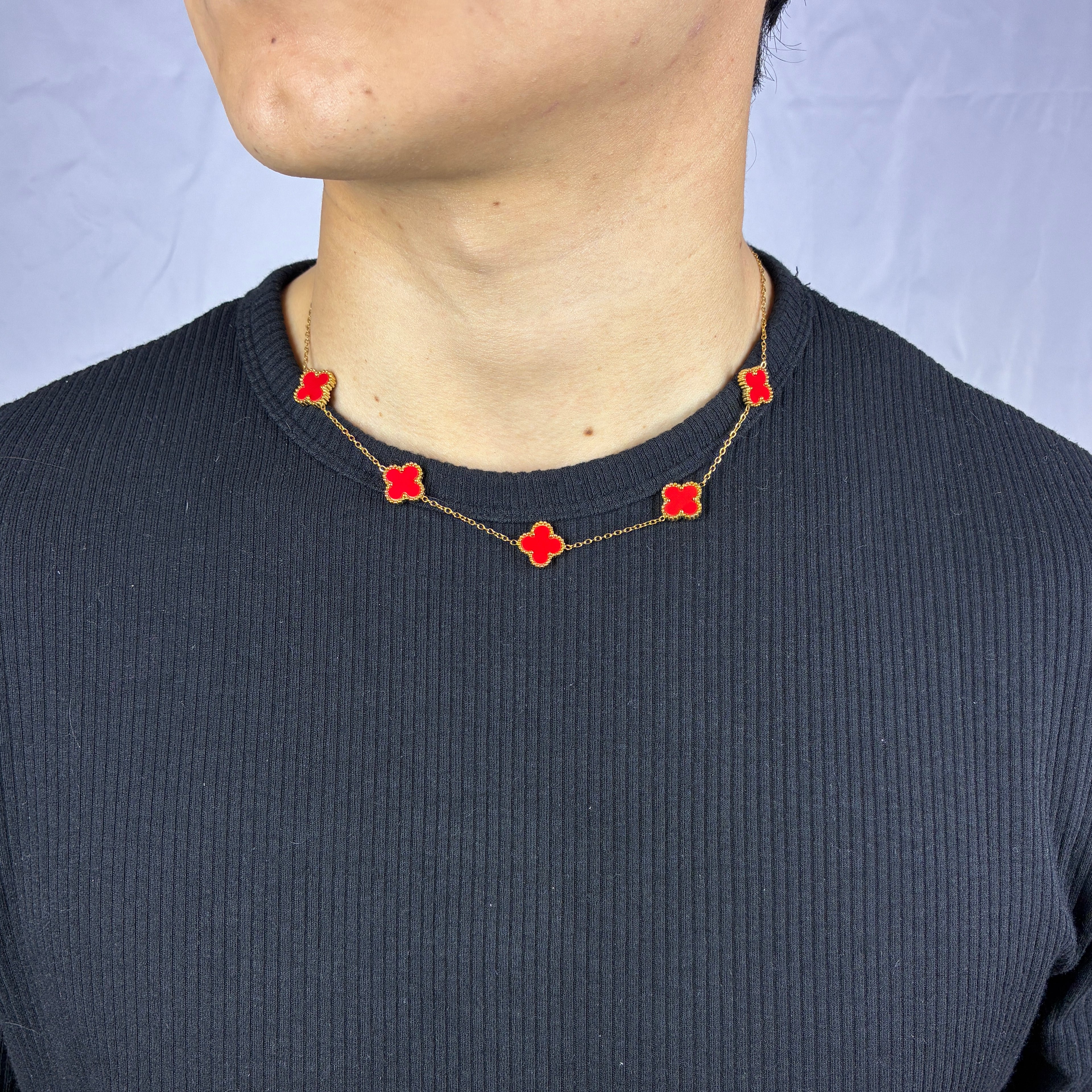 Collar Van Cleef Gold Rojo