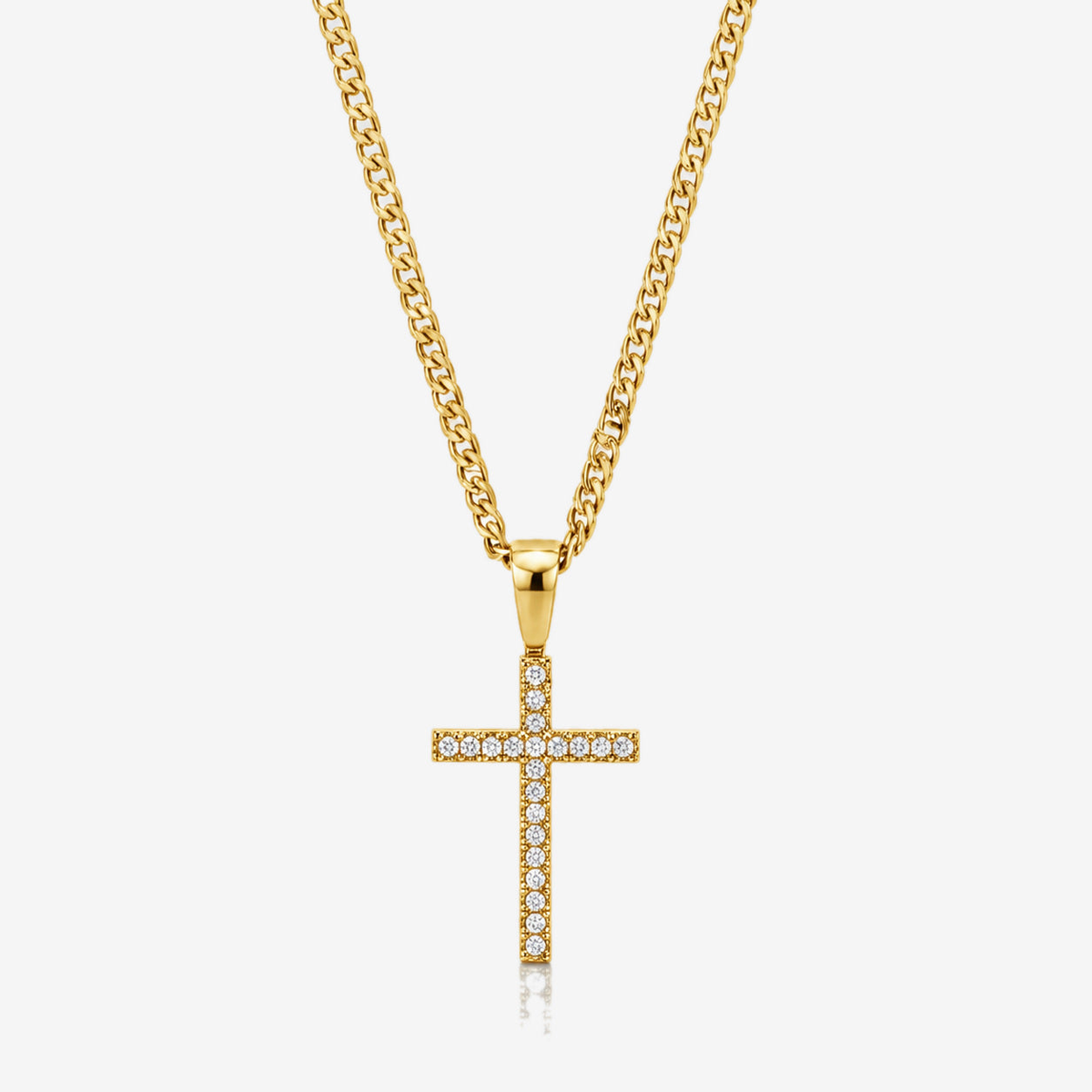 Collar Cruz Tennis Gold - ANCORA Joyas
