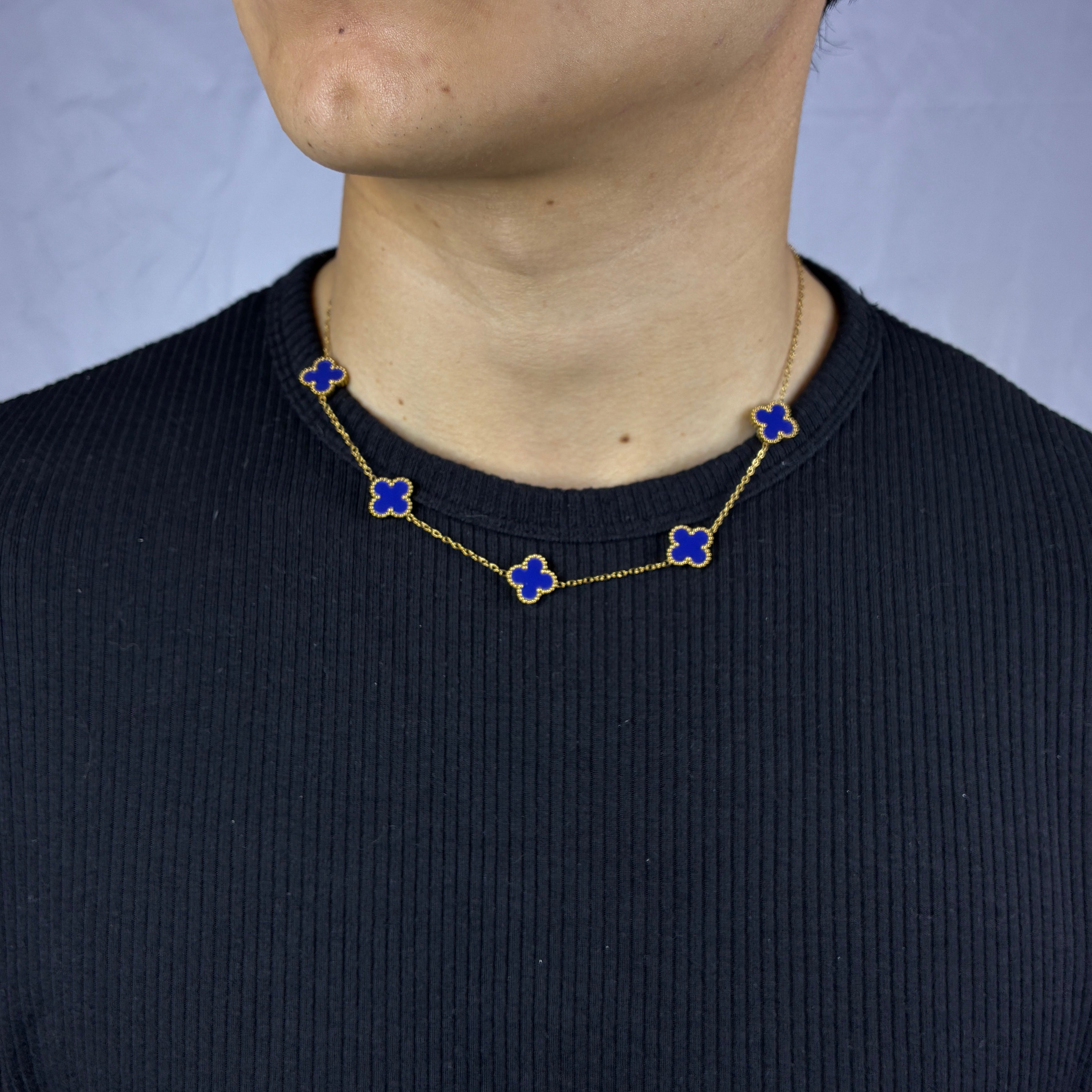 Collar Van Cleef Gold Azul