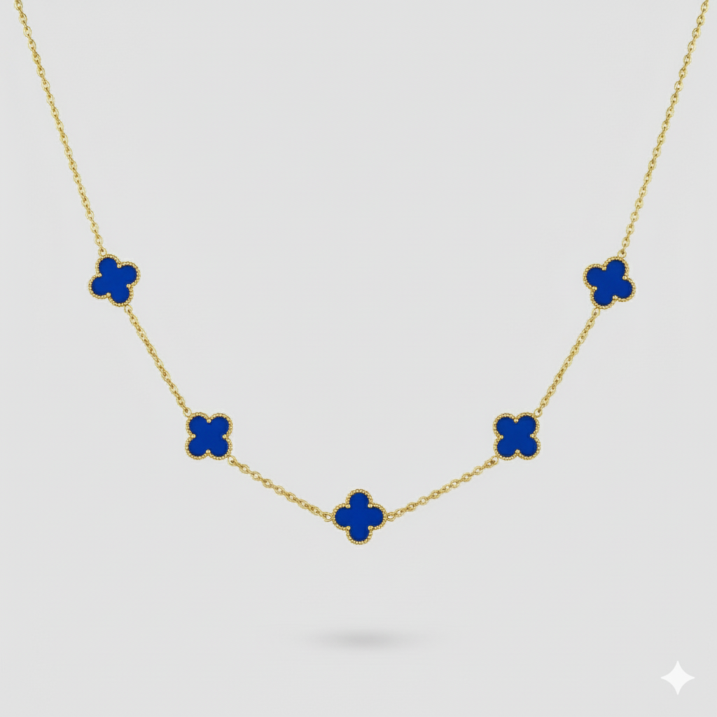 Collar Van Cleef Gold Azul