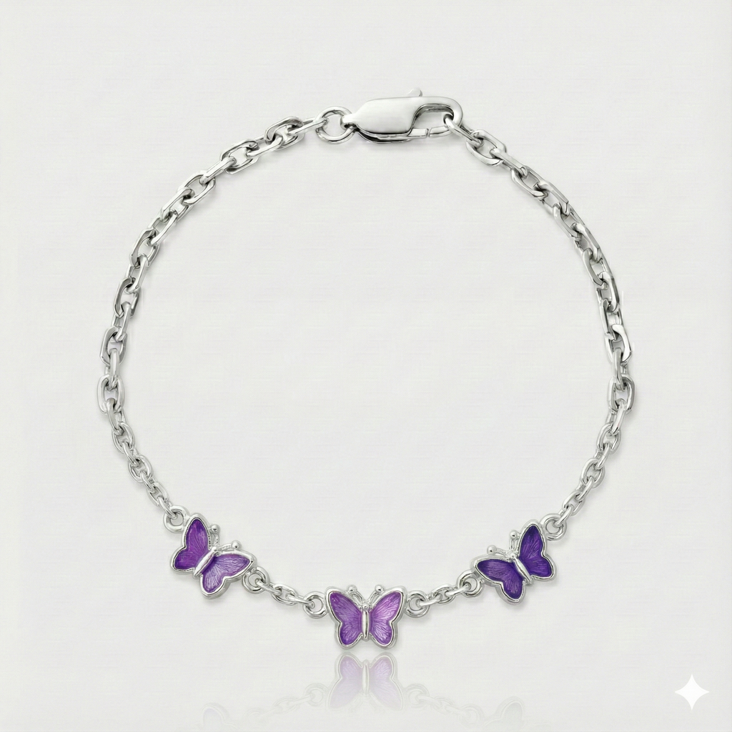 Pulsera Mariposas - Púrpura