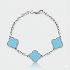 Pulsera Van Cleef Silver Azul Claro