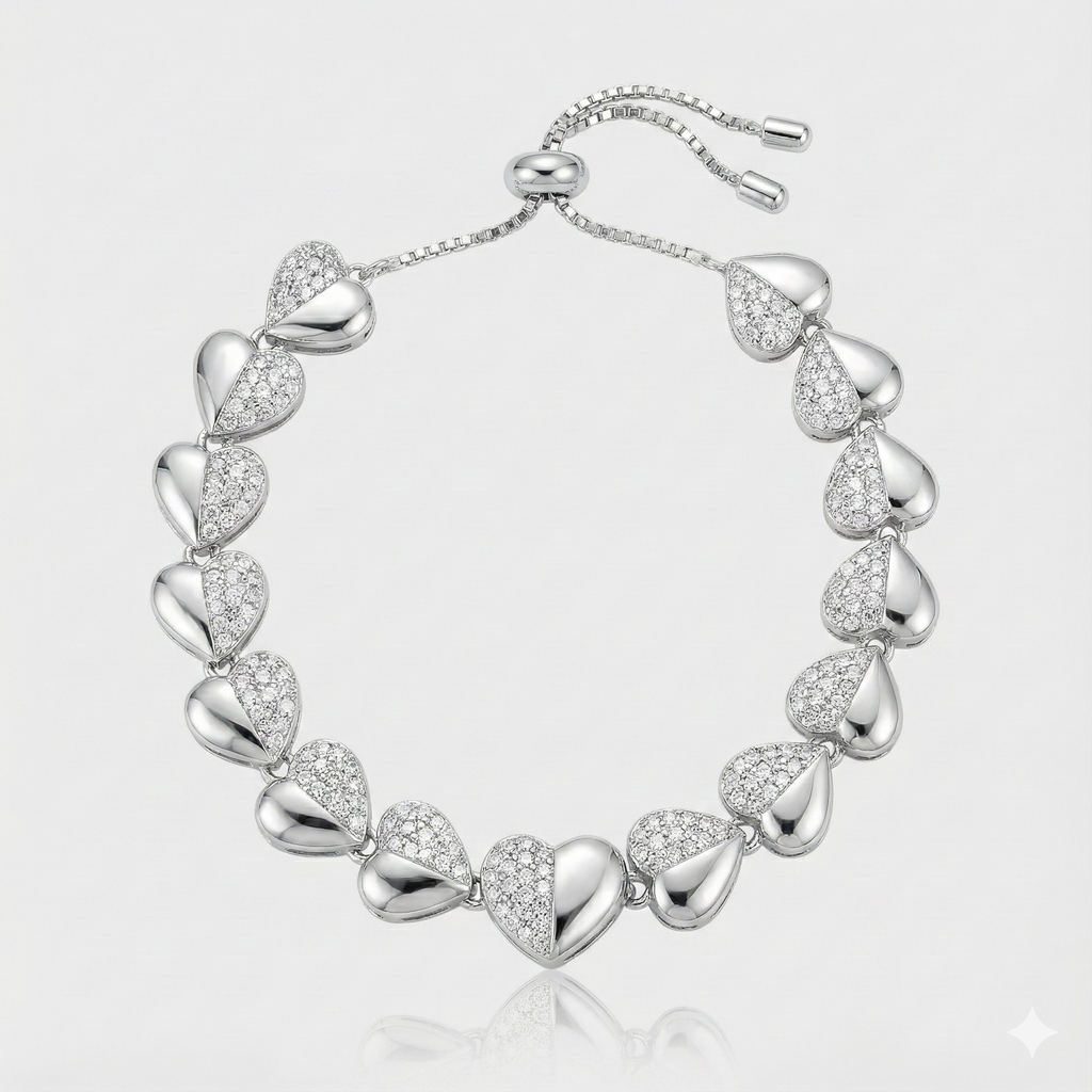 Pulsera Tennis Corazones
