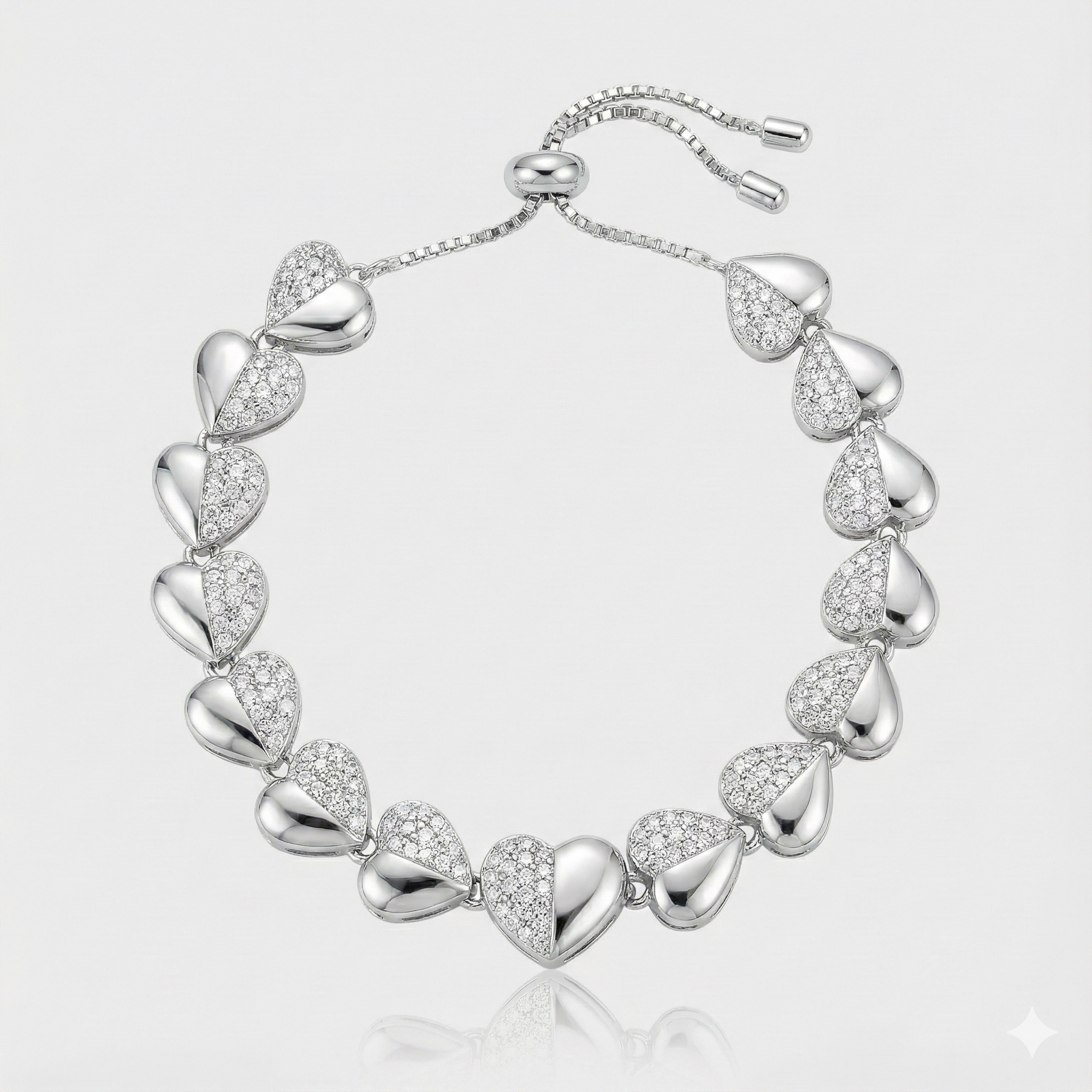 Pulsera Tennis Corazones