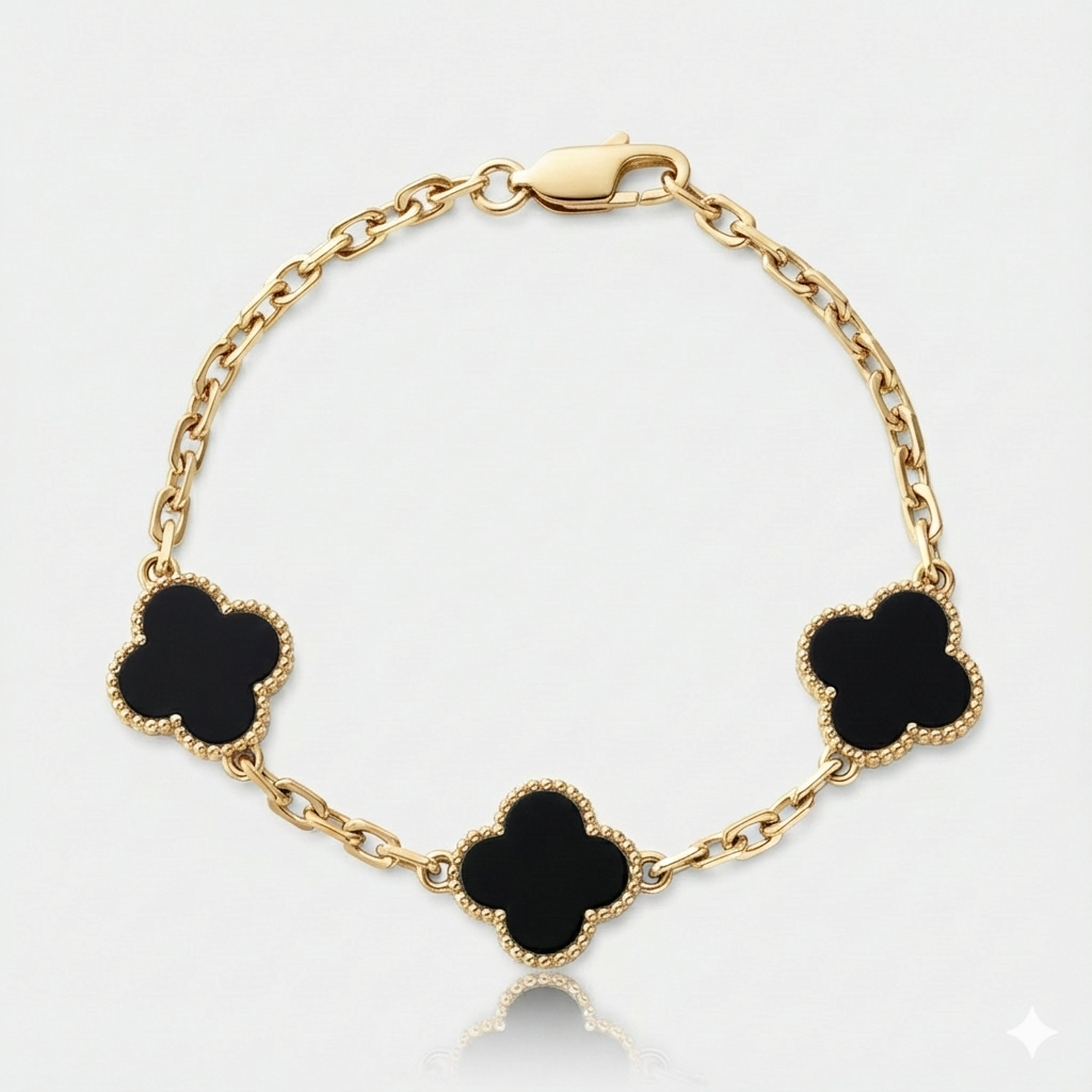 Pulsera Van Cleef Gold Negra