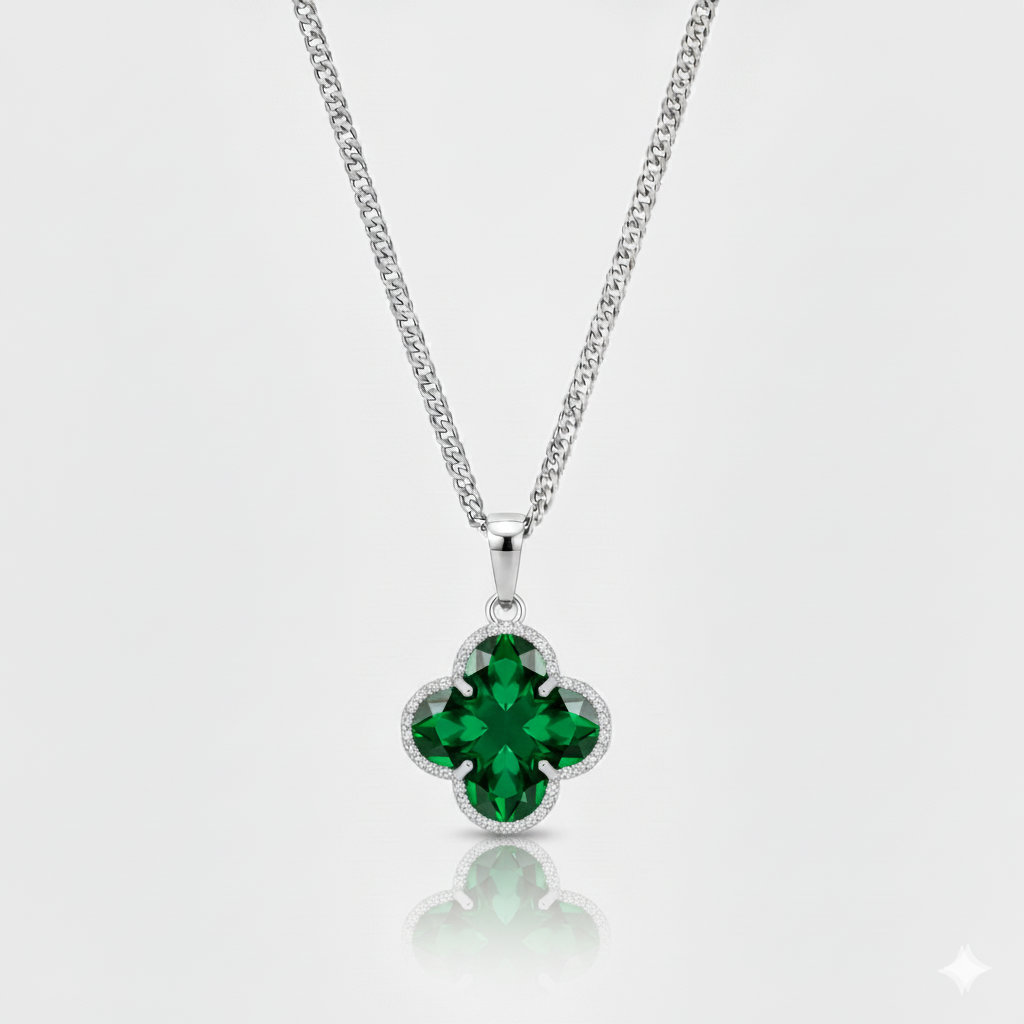 Lucky Clover Pendant - Verde