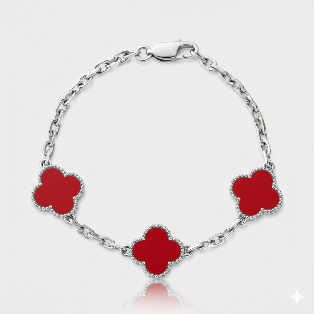 Pulsera Van Cleef Silver Roja