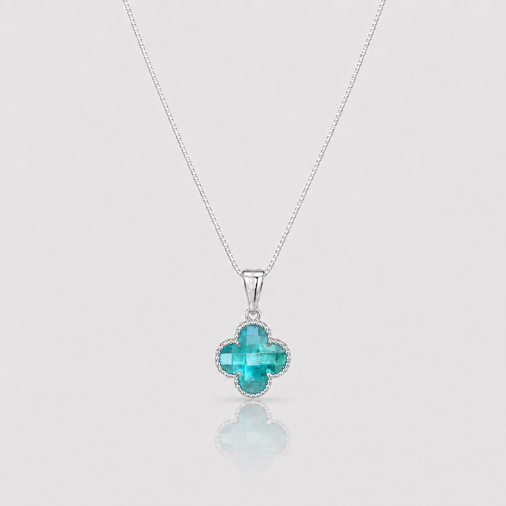Collar Lucky Clover - Celeste