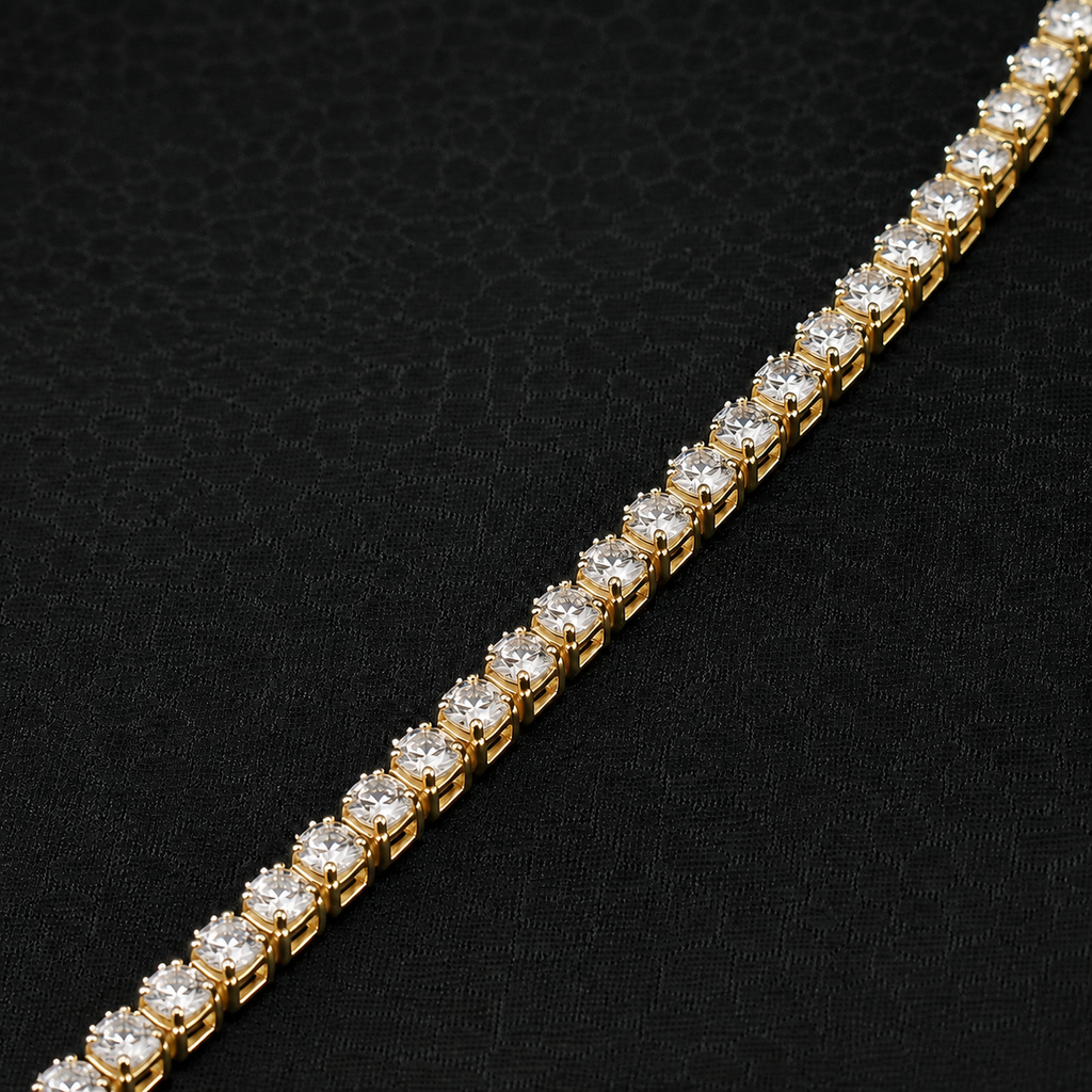 Pulsera Tennis Cuadrada Gold - 4MM