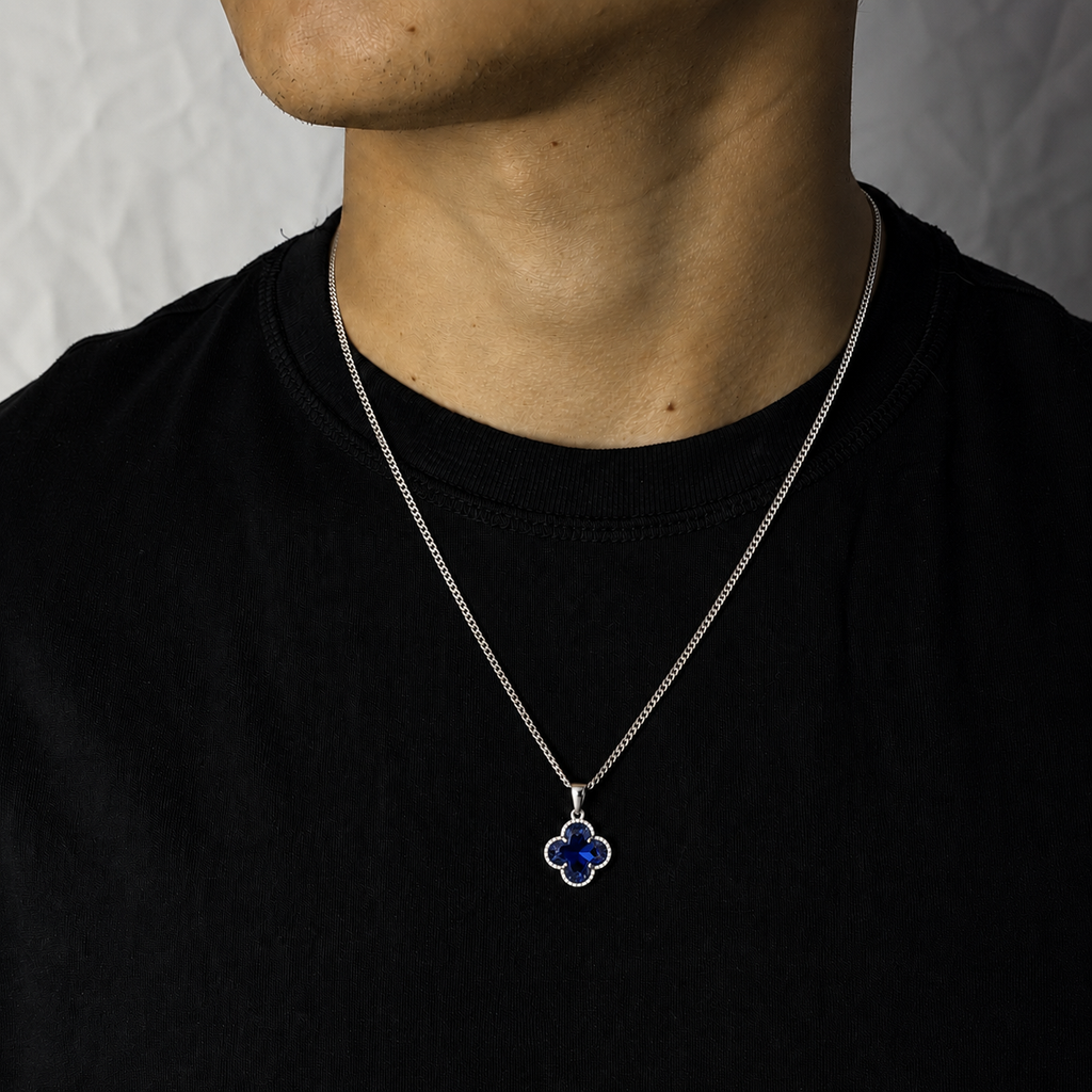 Lucky Clover Pendant - Azul