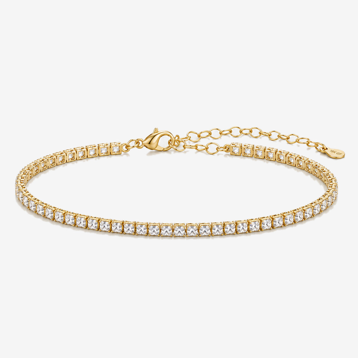 Pulsera Tennis Cuadrada Gold 3MM - ANCORA Joyas