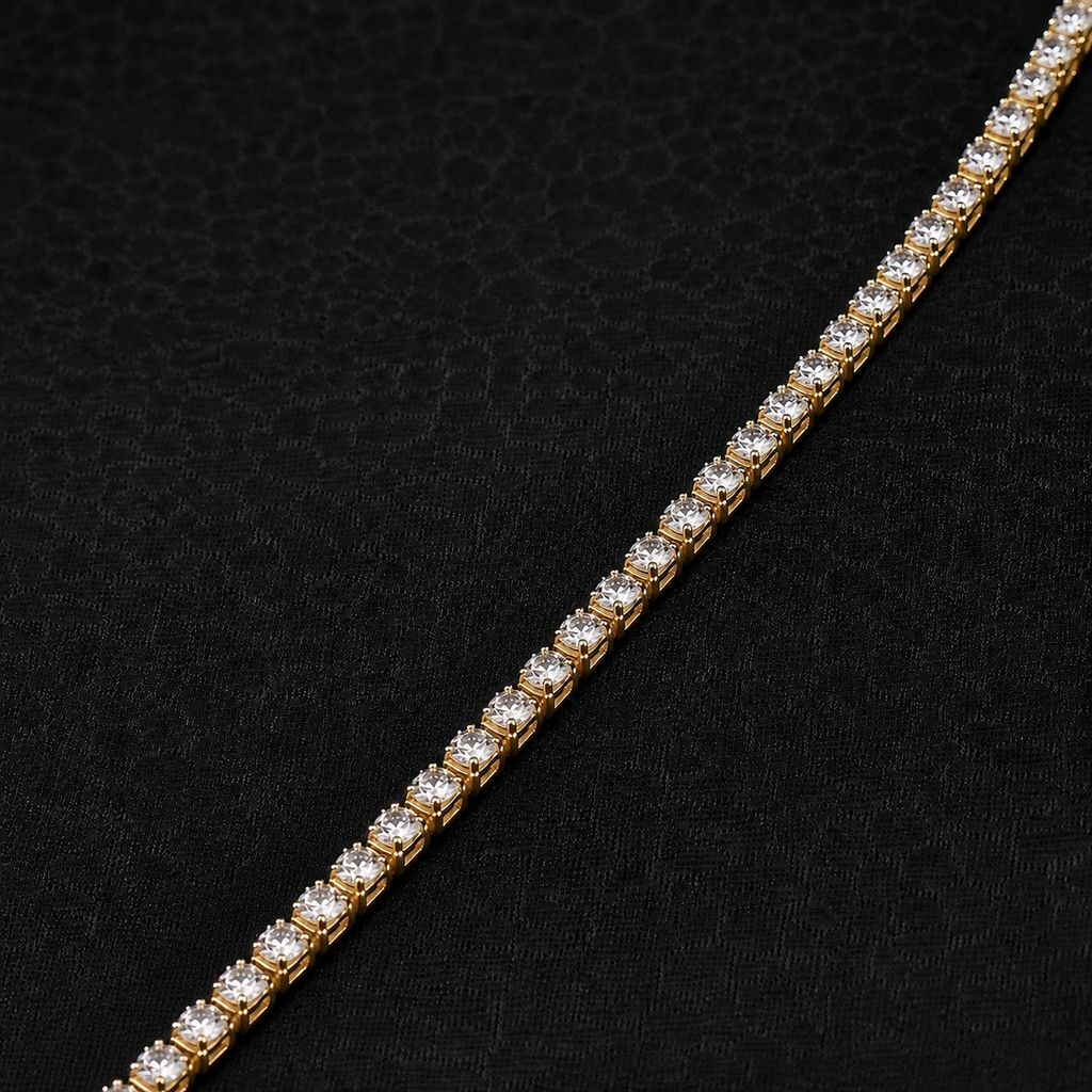 Pulsera Tennis Cuadrada Gold 3MM