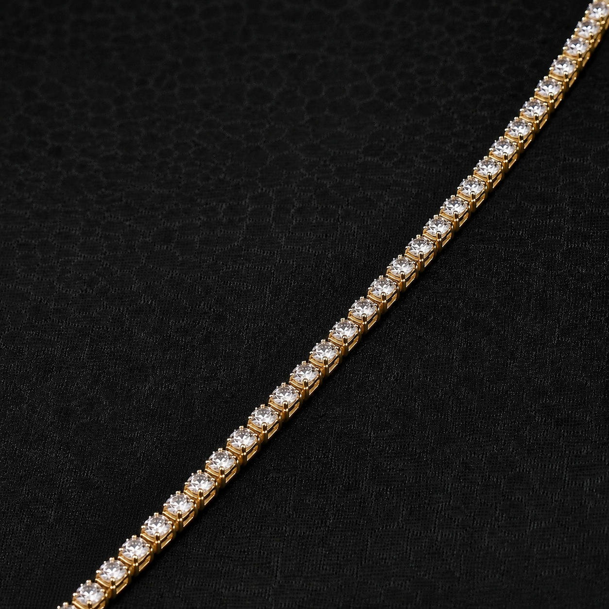 Pulsera Tennis Cuadrada Gold 3MM