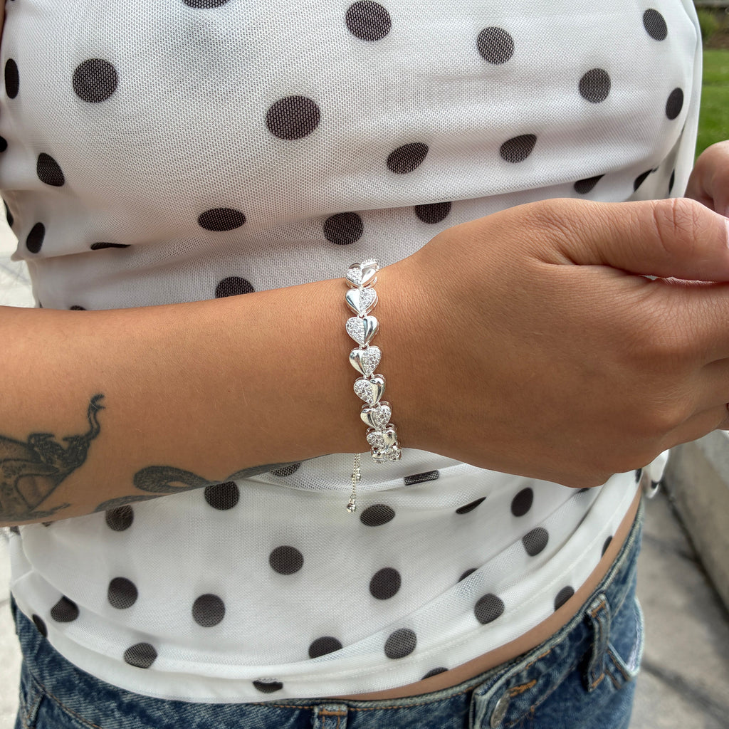 Pulsera Tennis Corazones