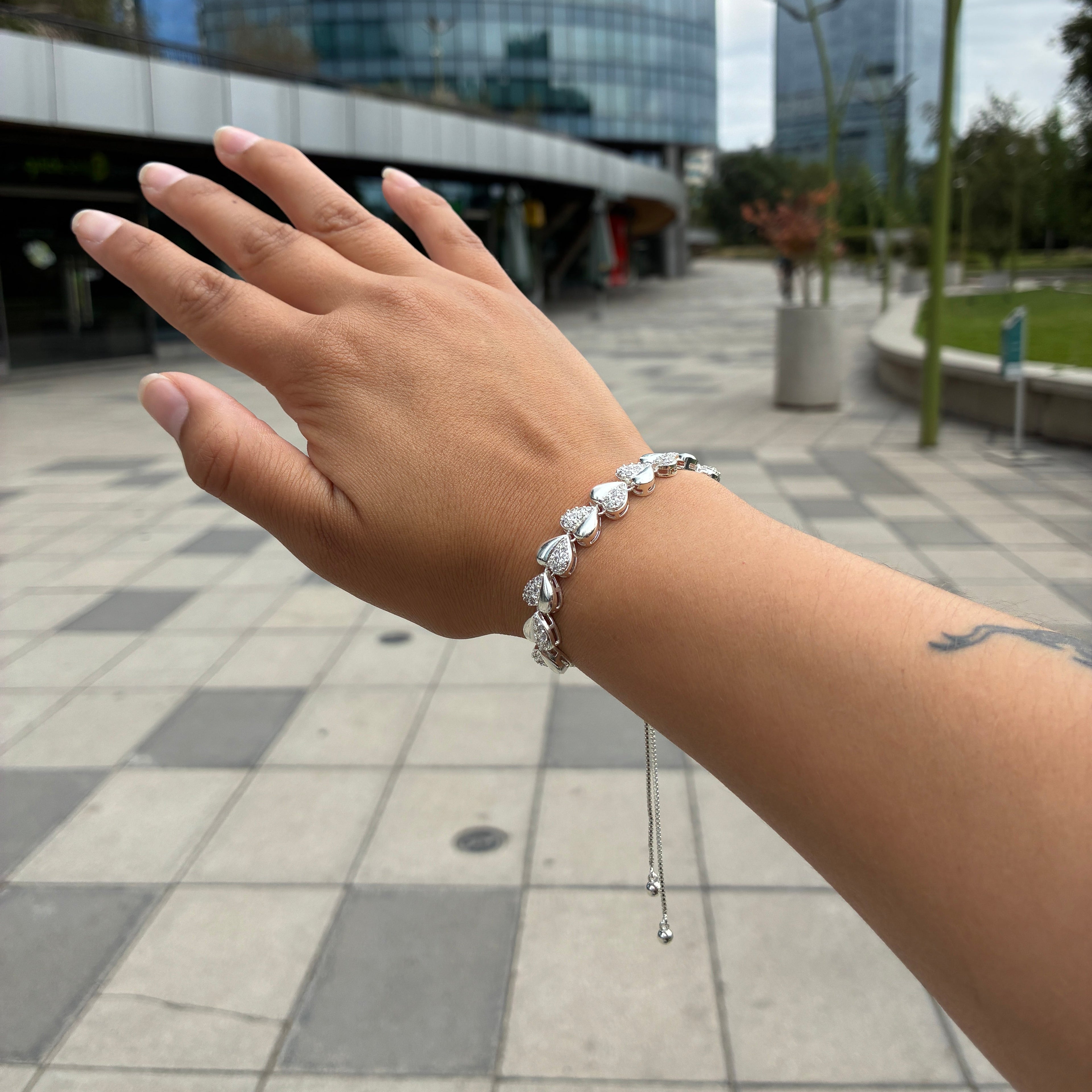 Pulsera Tennis Corazones