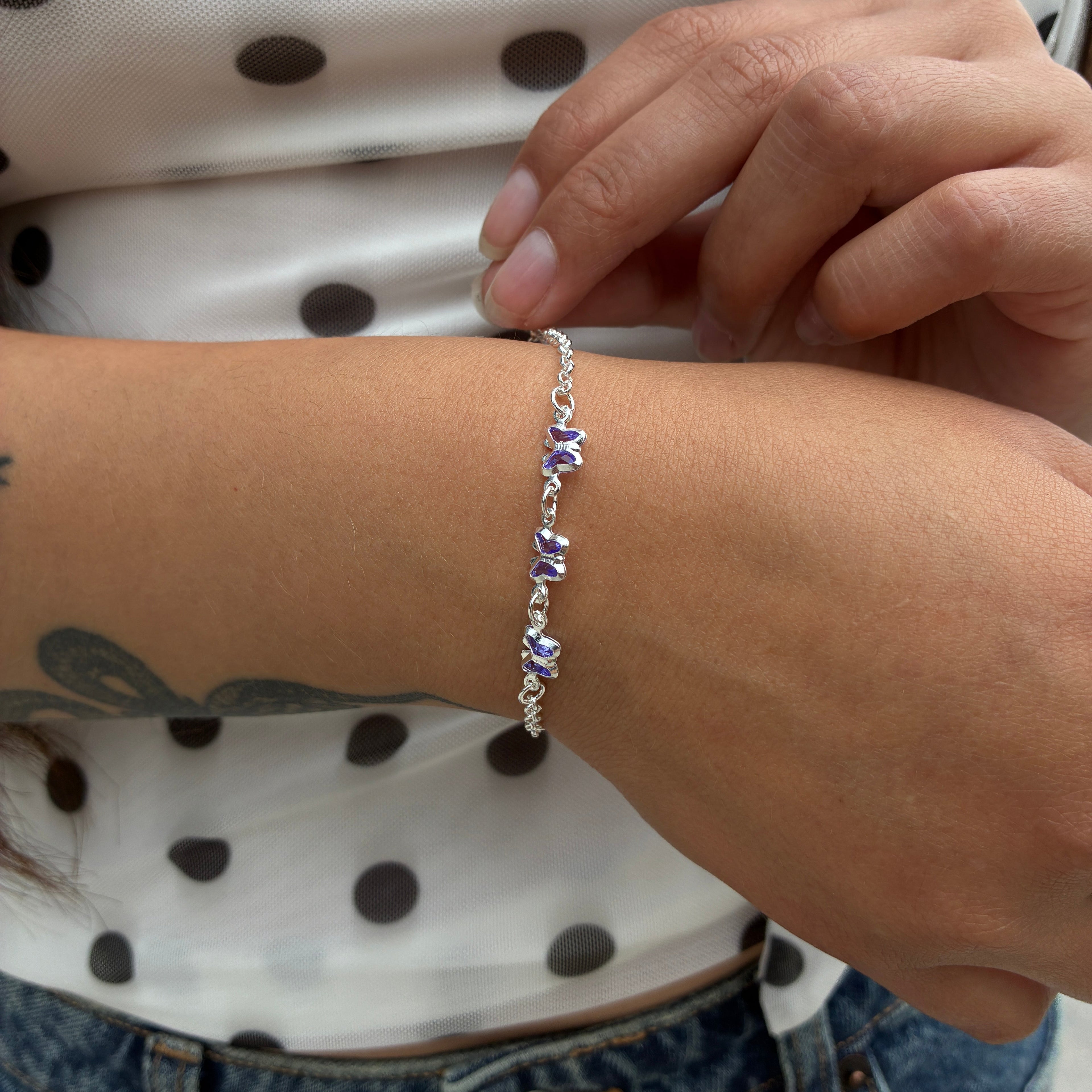 Pulsera Mariposas - Púrpura