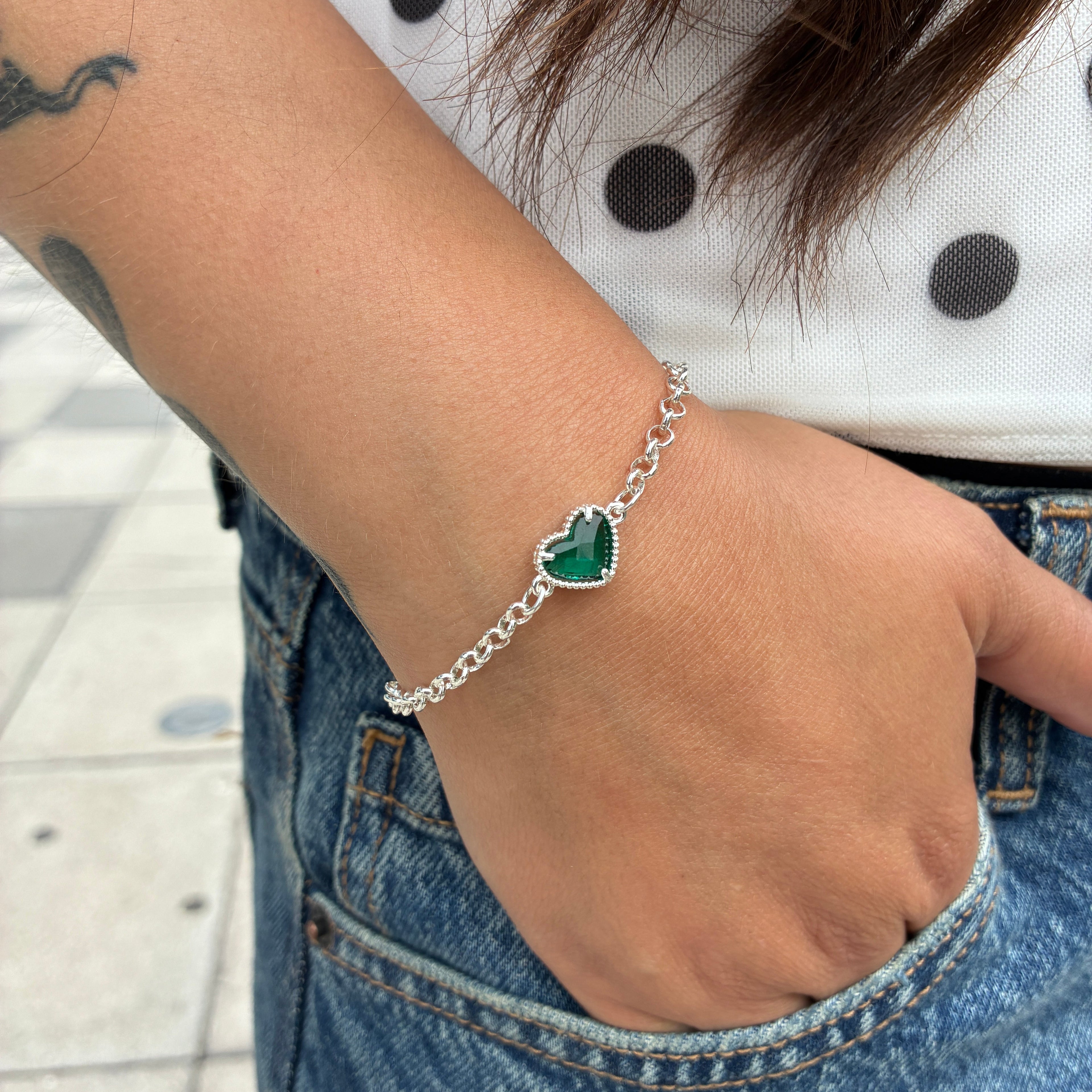 Pulsera Corazón - Verde