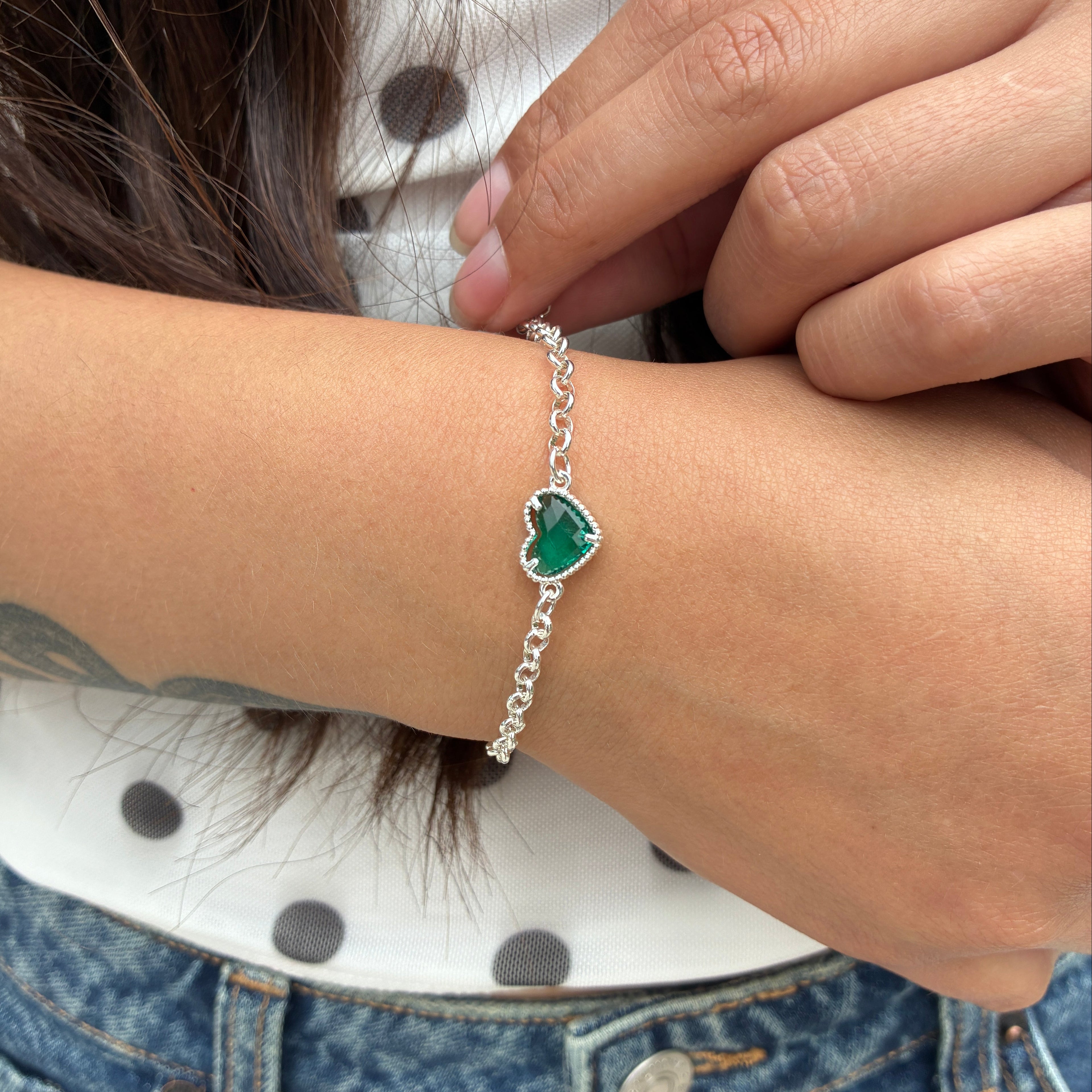 Pulsera Corazón - Verde
