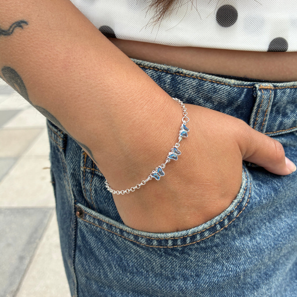 Pulsera Mariposas - Celeste