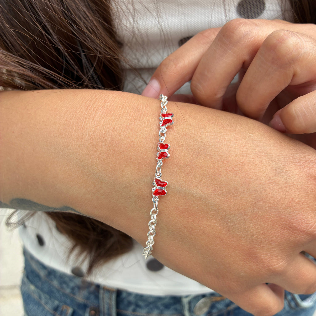 Pulsera Mariposas - Rojo