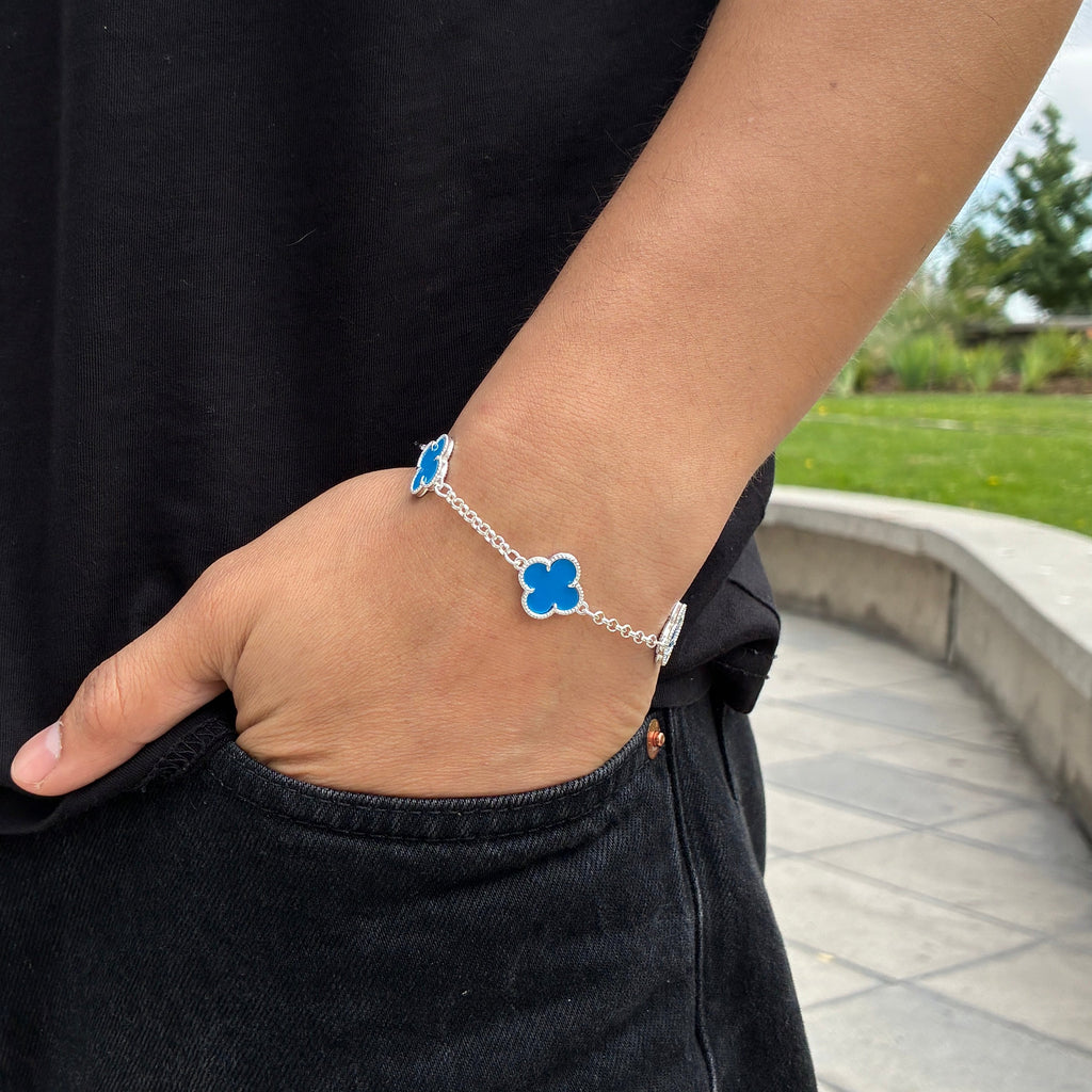 Pulsera Van Cleef Silver Azul Claro