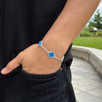 Pulsera Van Cleef Silver Azul Claro