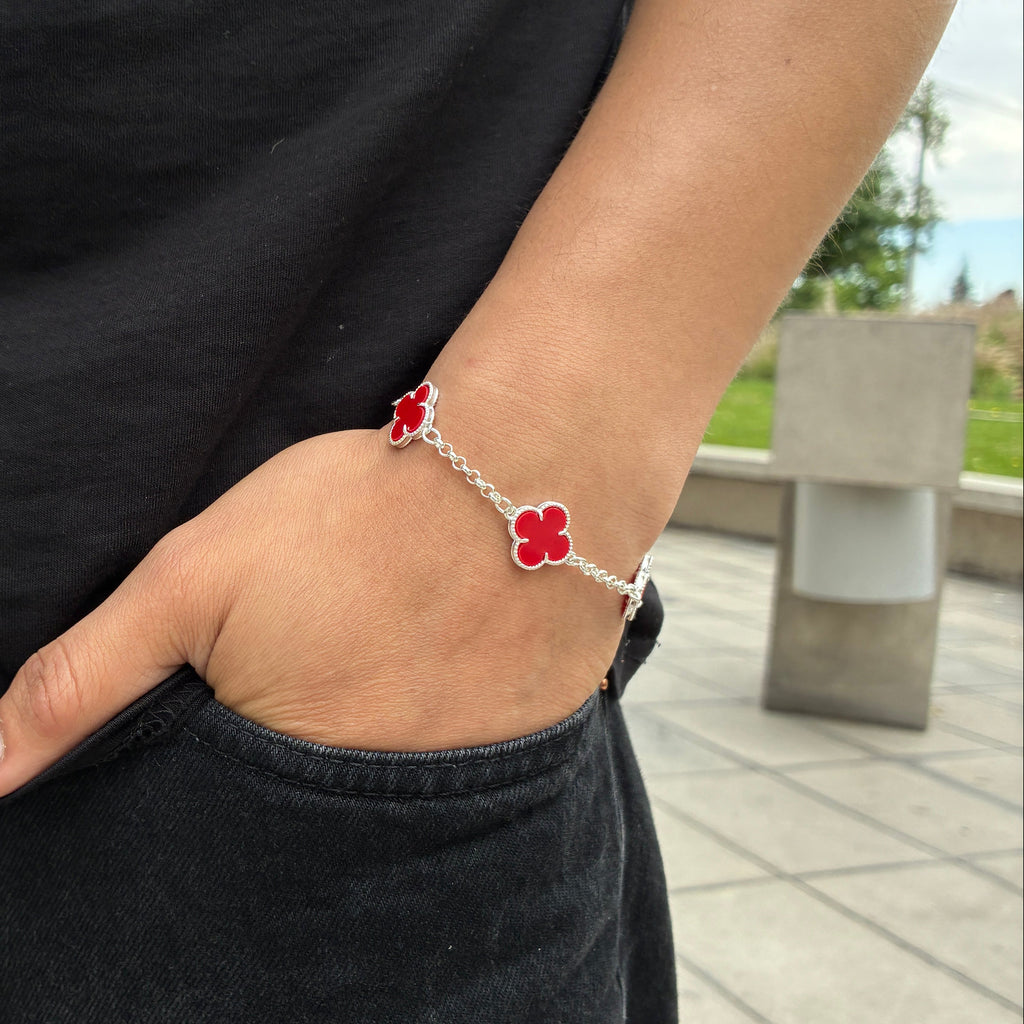 Pulsera Van Cleef Silver Roja