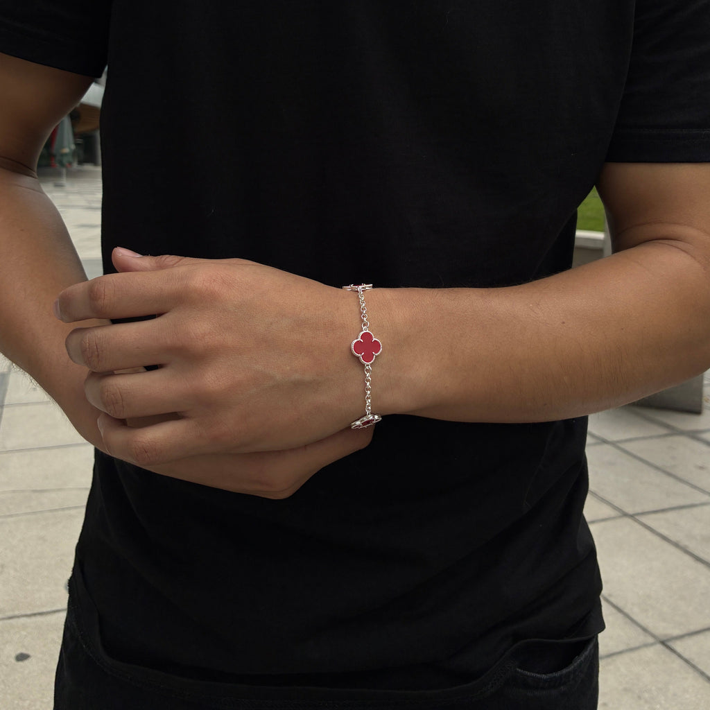 Pulsera Van Cleef Silver Roja
