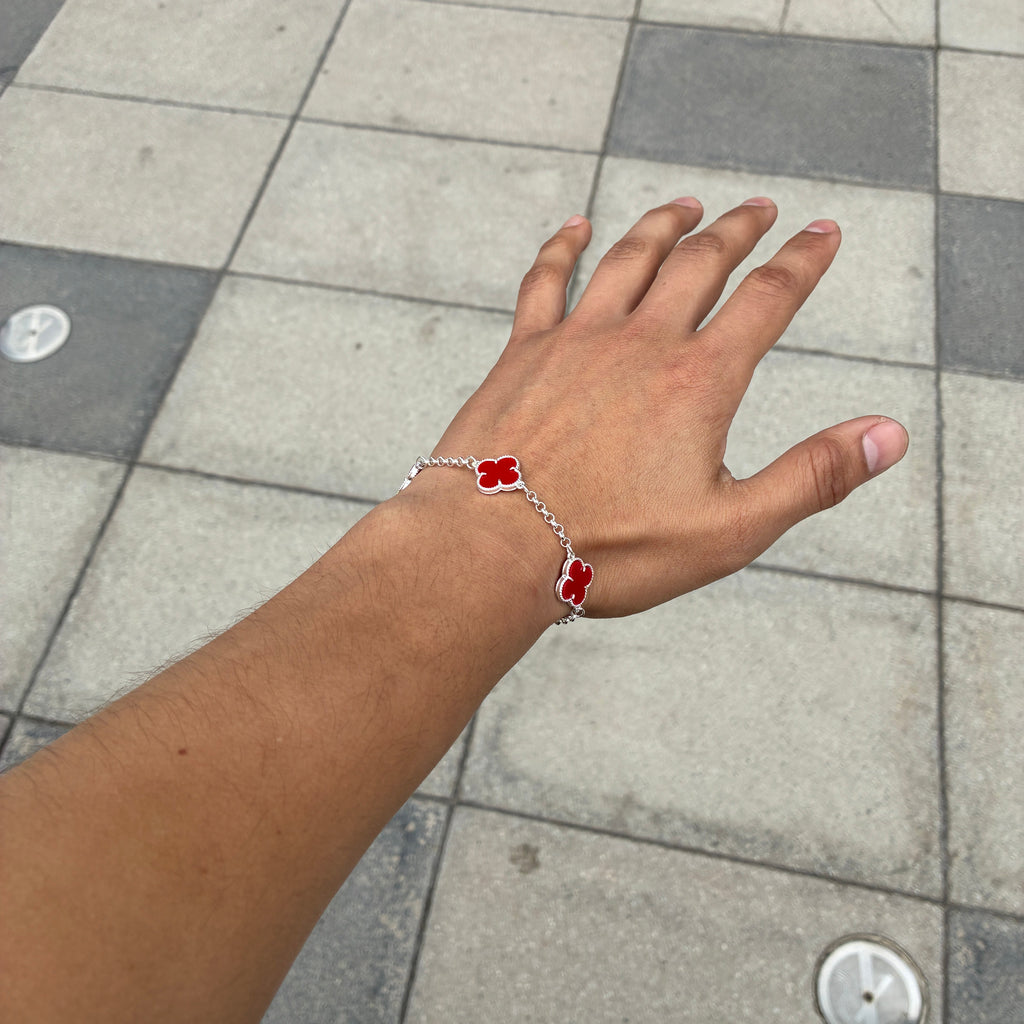Pulsera Van Cleef Silver Roja