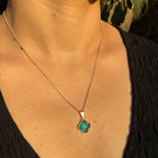 Collar Lucky Clover - Celeste