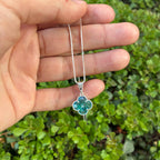 Collar Lucky Clover - Celeste