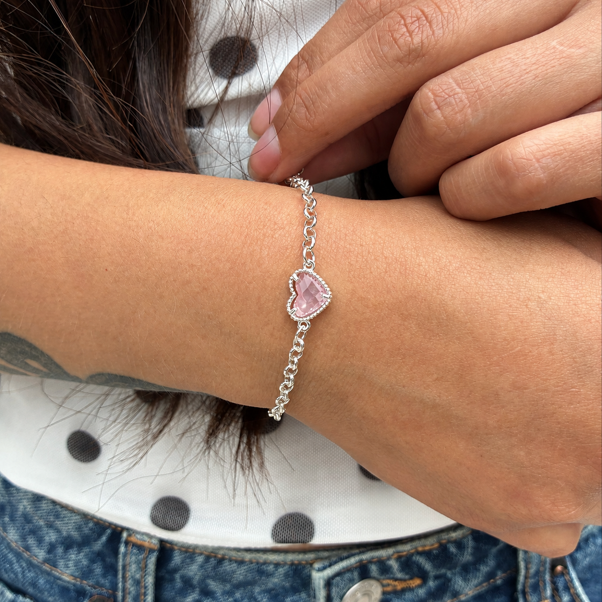 Pulsera Corazón - Rosa