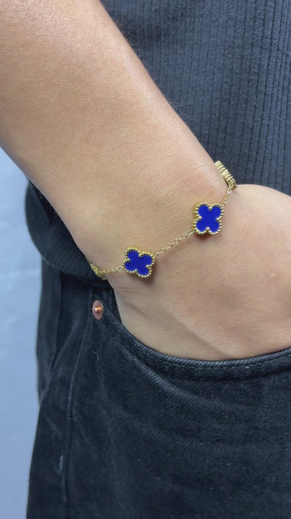 Pulsera Van Cleef Gold Azul