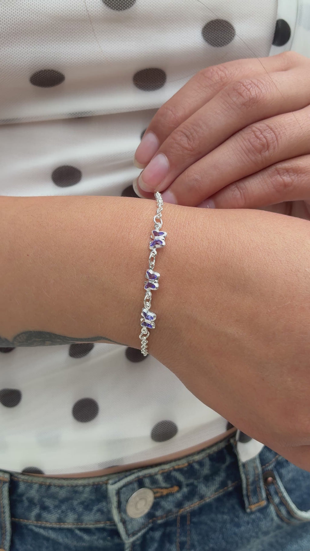 Pulsera Mariposas - Púrpura