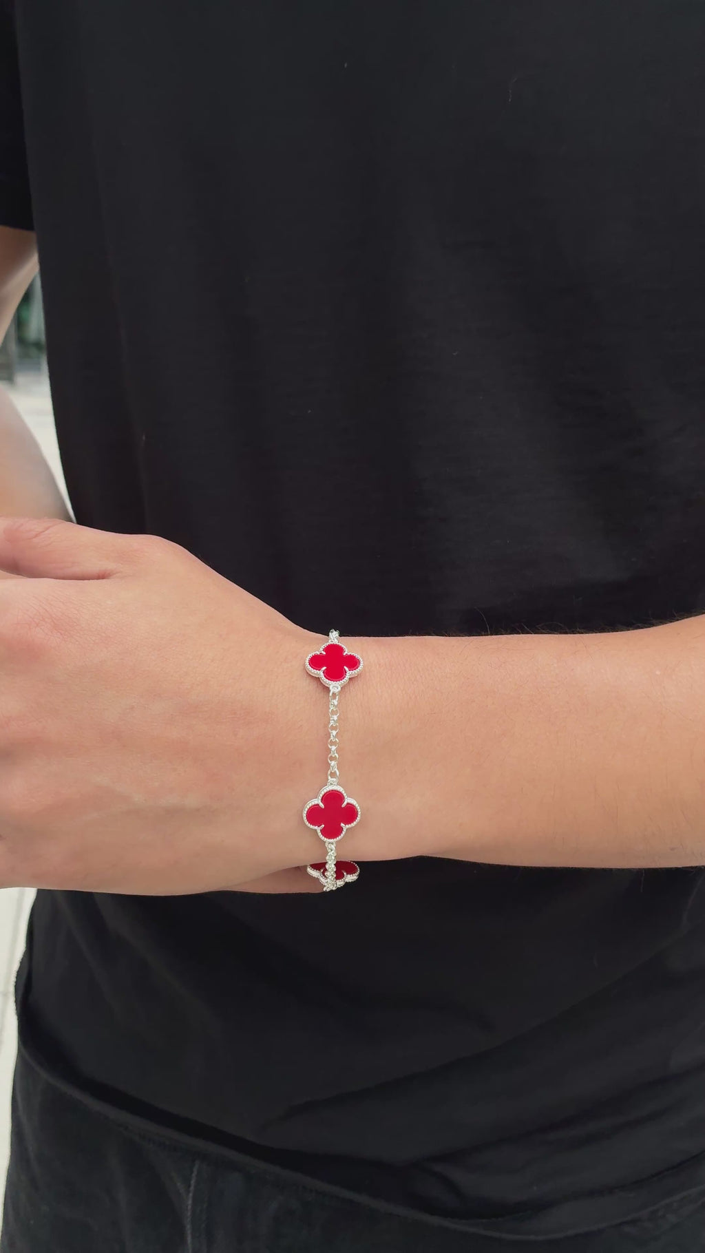 Pulsera Van Cleef Silver Roja