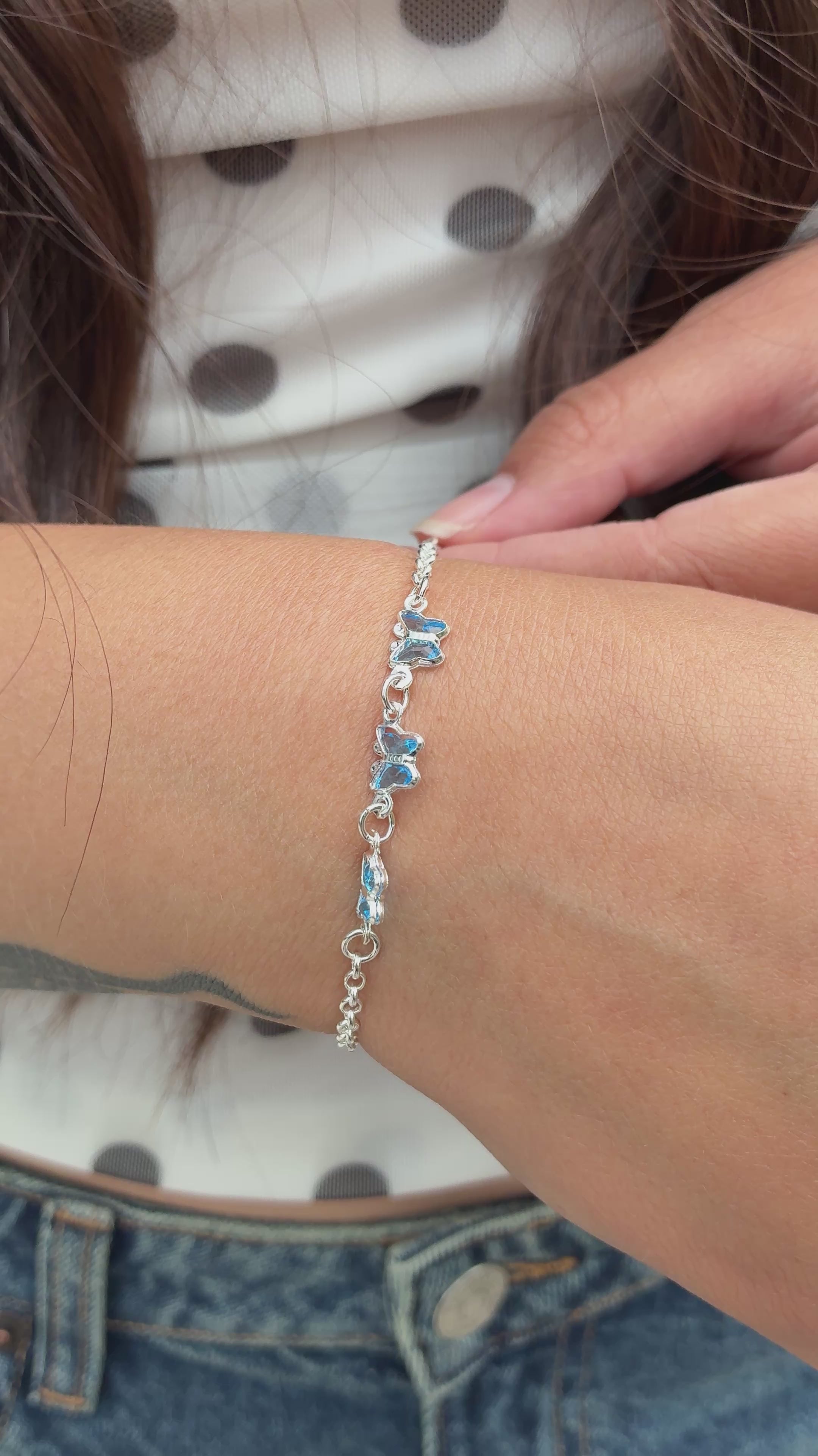 Pulsera Mariposas - Celeste