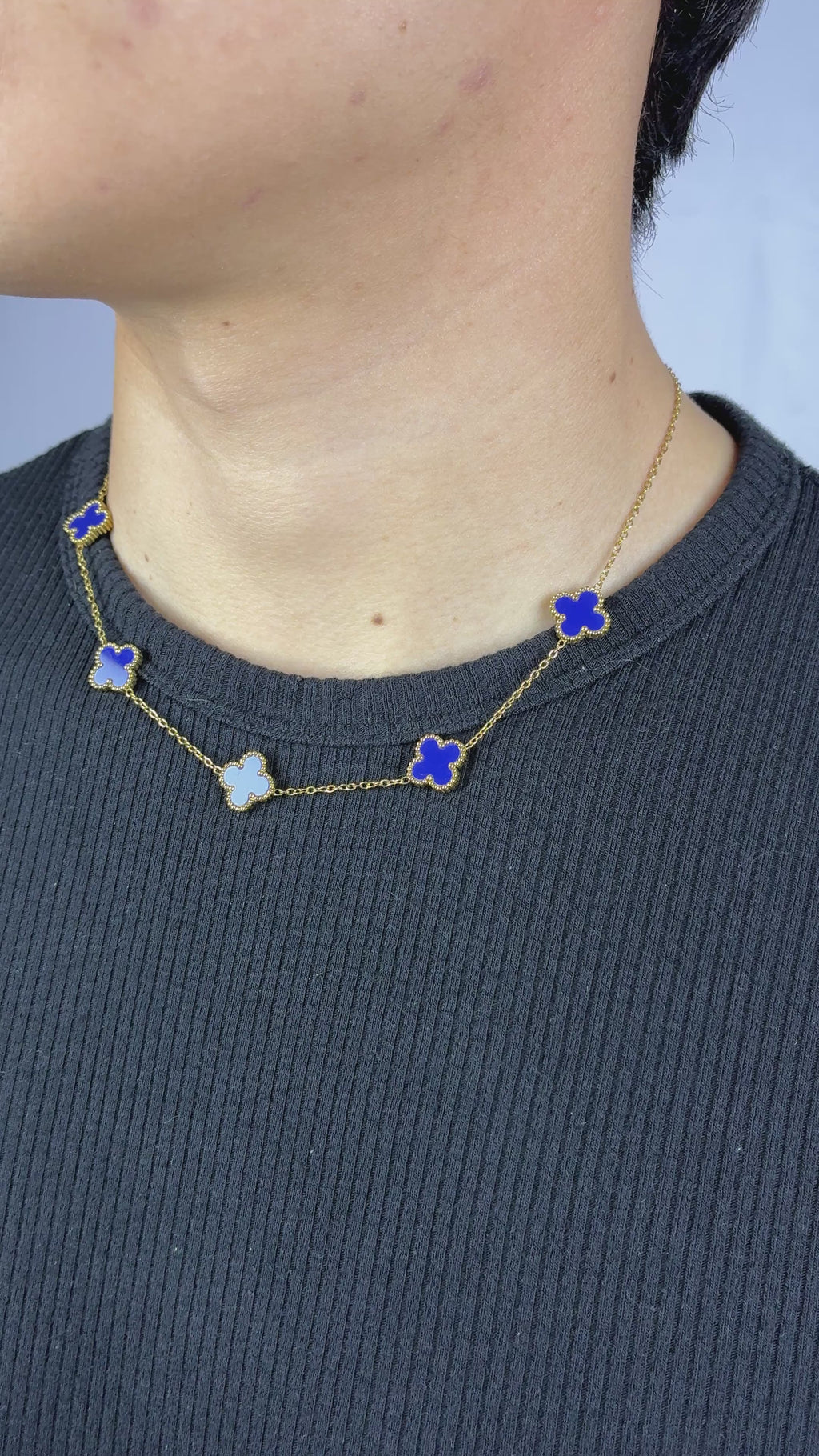 Collar Van Cleef Gold Azul