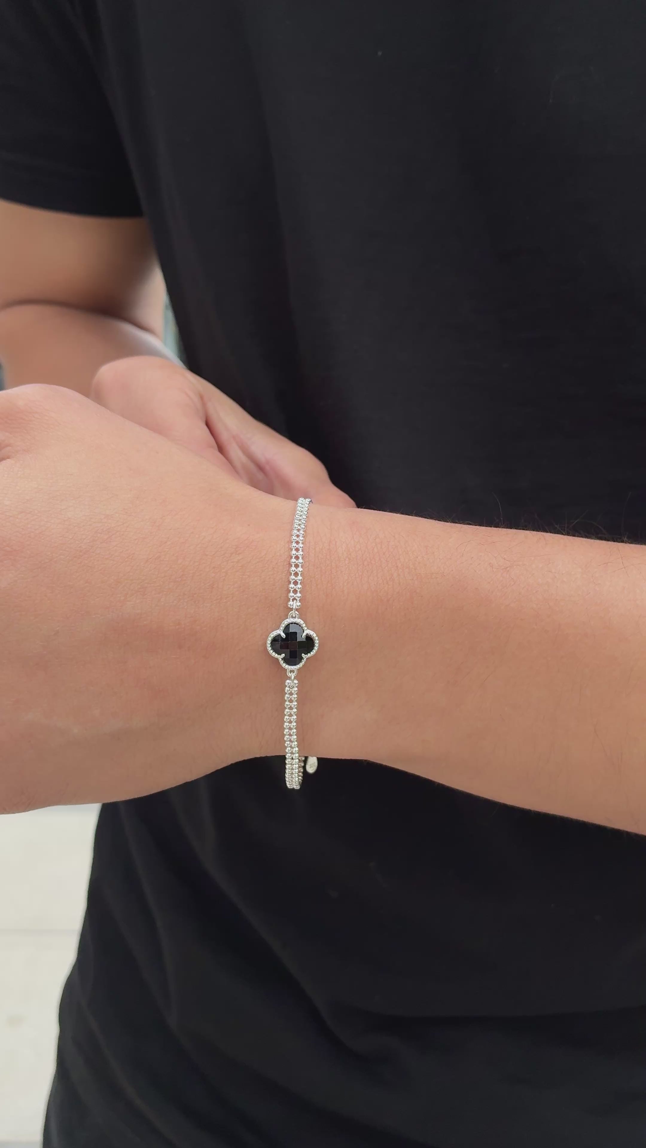 Pulsera Lucky Silver Negra