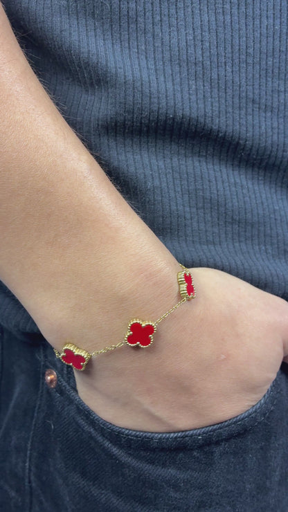 Pulsera Van Cleef Gold Rojo